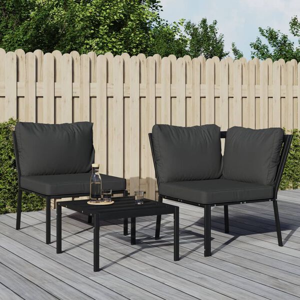 vidaXL Garden Chair with Grey Cushions 76x76x79 cm Steel