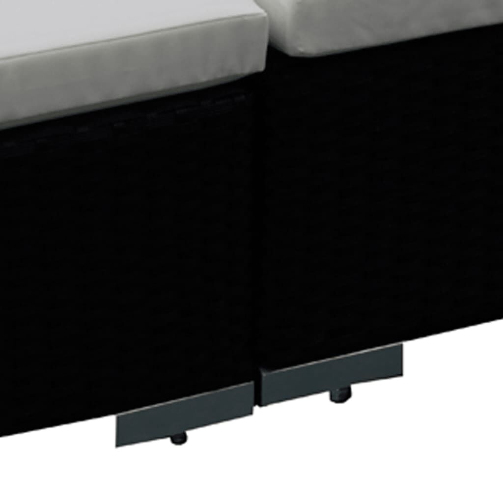 vidaXL 8 Piece Garden Lounge Set with Cushions Poly Rattan Black