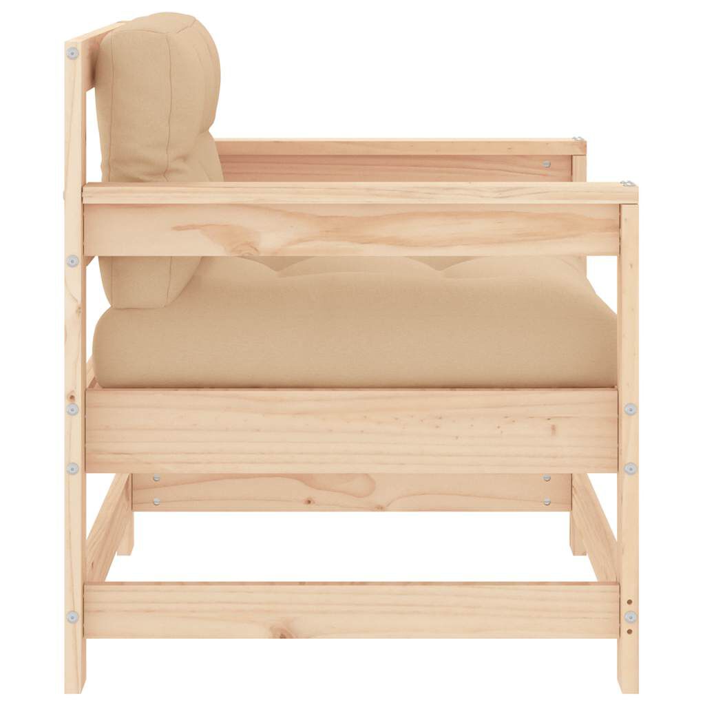 vidaXL Garden Chairs with Cushions 2 pcs Solid Wood Pine