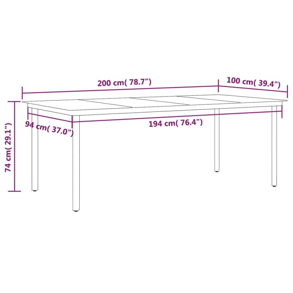 vidaXL 7 Piece Garden Dining Set Black