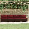 vidaXL 4-Seater Sofa with Cushions Brown Poly Rattan