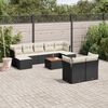 vidaXL 10 Piece Garden Sofa Set with Cushions Black Poly Rattan