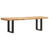vidaXL Bench 160 cm Solid Rough Mango Wood and Steel
