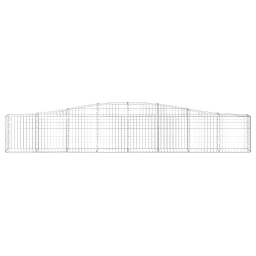 vidaXL Arched Gabion Baskets 9 pcs 400x30x60/80 cm Galvanised Iron