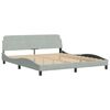 vidaXL Bed Frame "Dover" Light Grey 183x213 cm Velvet