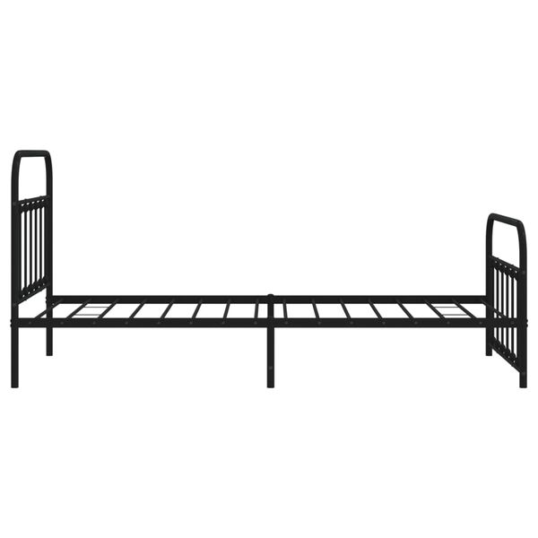 vidaXL Metal Bed Frame without Mattress with Footboard Black 100x200cm