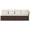 vidaXL Garden Sofa with Cushions 4-Seater Brown Poly Rattan