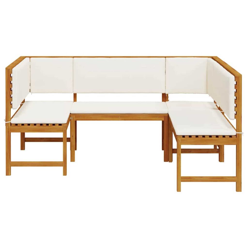 vidaXL Garden Bench Set 3 pcs Brown Solid acacia wood