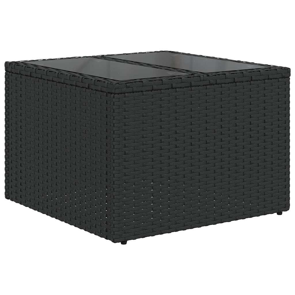vidaXL 6 Piece Garden Sofa Set with Cushions Black Poly Rattan