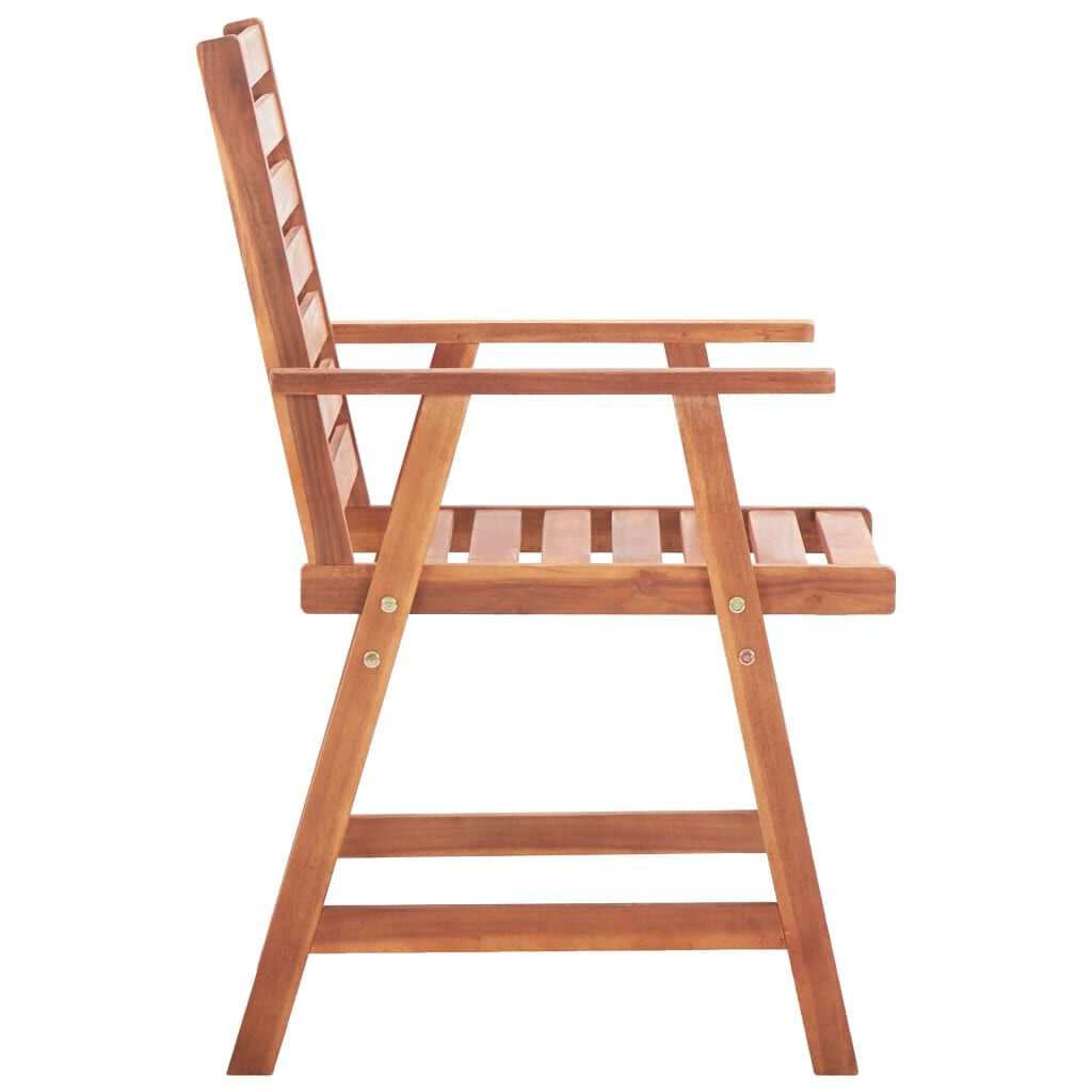 vidaXL Outdoor Dining Chairs 3 pcs with Cushions Solid Acacia Wood