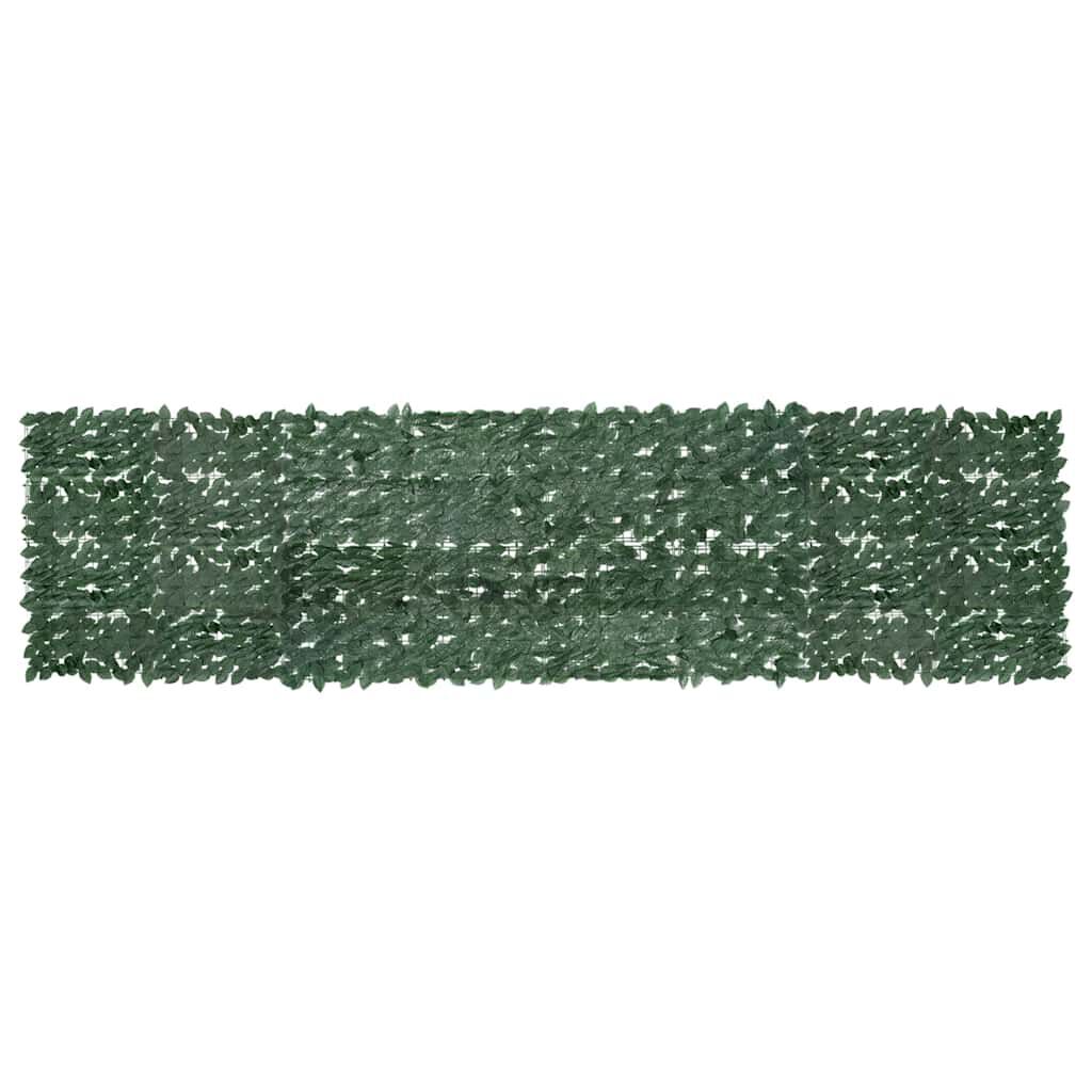 vidaXL Balcony Screen with Dark Green Leaves 400x100 cm