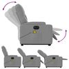 vidaXL Electric Stand up Massage Recliner Chair Light Grey Fabric