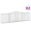 vidaXL Arched Gabion Baskets 2 pcs 400x50x100/120 cm Galvanised Iron