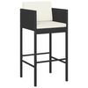 vidaXL 5 Piece Garden Bar Set with Cushions Black Poly Rattan