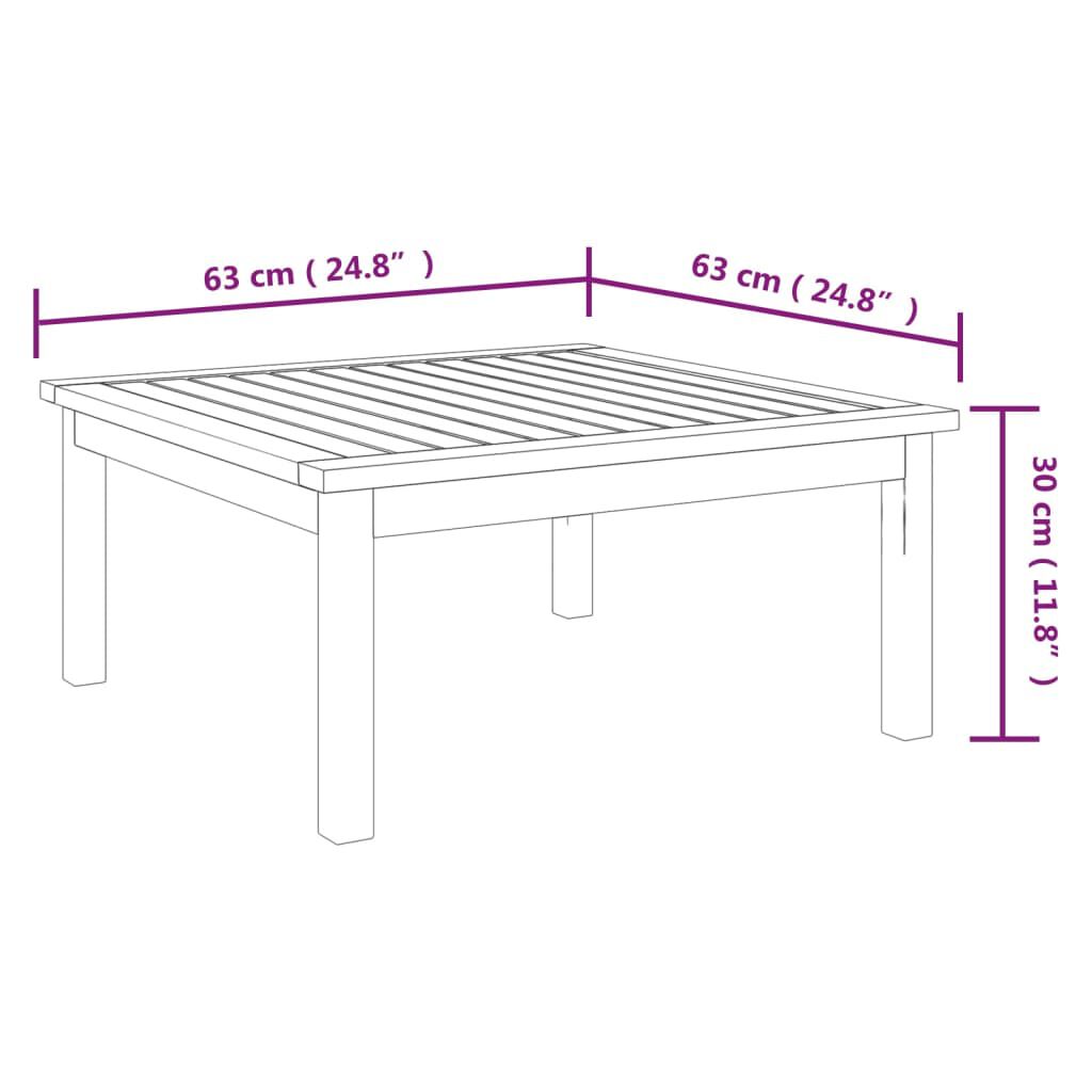 vidaXL 4 Piece Garden Lounge Set with Cushions Cream Solid Acacia Wood