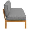 vidaXL Sofa Set with Cushion Plain Manual 2 pcs Grey Solid Acacia Wood