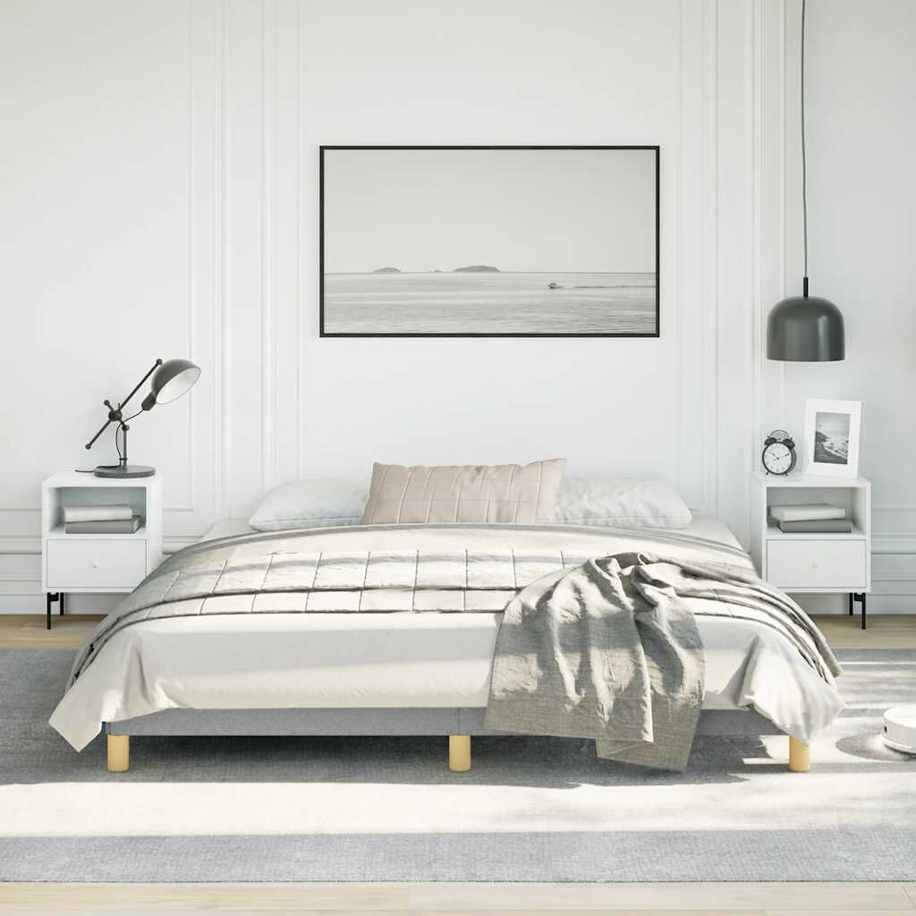 vidaXL Bed Frame without Mattress Light Grey California King Fabric