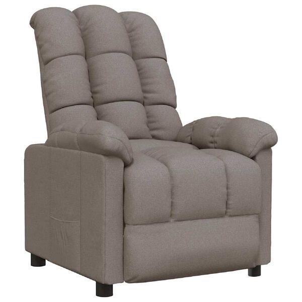 vidaXL Recliner Chair Taupe Fabric