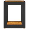 vidaXL Garden Side Table with Wooden Top Black 60x40x75 cm Poly Rattan