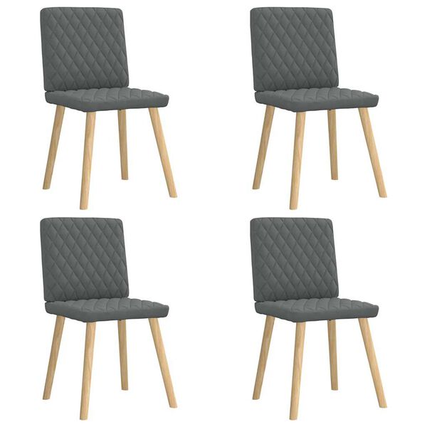 vidaXL Dining Chairs 4 pcs Dark Grey Fabric