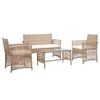 vidaXL 4 Piece Garden Lounge Set with Cushions Poly Rattan Beige