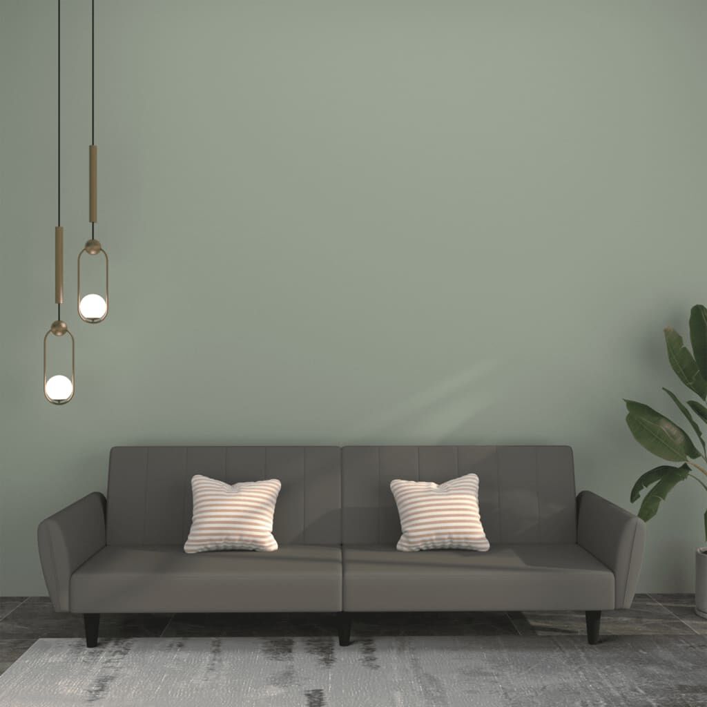 vidaXL 2-Seater Sofa Bed Dark Grey Velvet