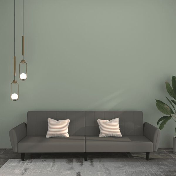 vidaXL 2-Seater Sofa Bed Dark Grey Velvet