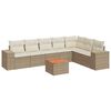 vidaXL 8 Piece Garden Sofa Set with Cushions Beige Poly Rattan