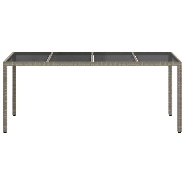 vidaXL Garden Dining Table Grey 190 x 90 x 75 cm Poly Rattan
