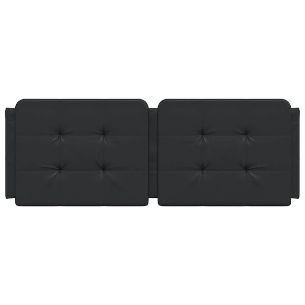 vidaXL Headboard Cushion "Zadar" Black 137 cm Double Faux Leather