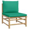 vidaXL 10 Piece Garden Lounge Set with Green Cushions Bamboo
