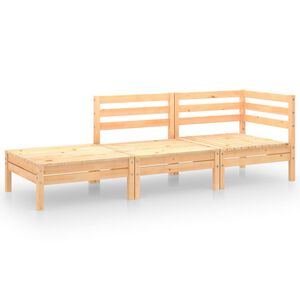 vidaXL 3 Piece Garden Lounge Set Solid Pinewood