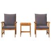 vidaXL Garden Sofa Set with Cushion 3 pcs Brown Solid acacia wood