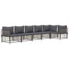 vidaXL 6 Piece Garden Lounge Set with Cushions Anthracite Poly Rattan
