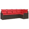 vidaXL Garden Sofa Set 5 pcs Brown Poly Rattan
