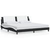 vidaXL Bed Frame with LED without Mattress "Zadar" Black and White 193x203 cm