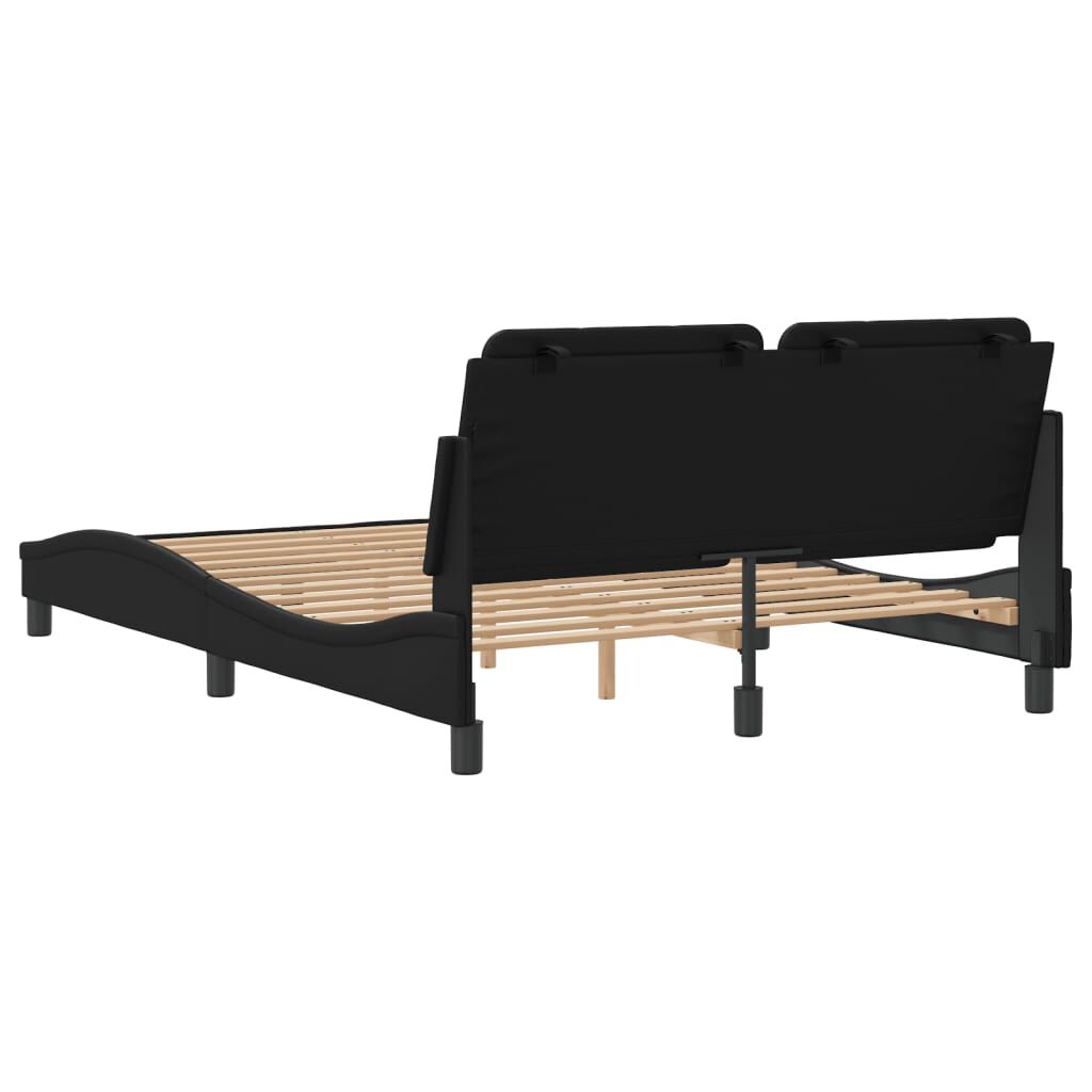 vidaXL Bed Frame without Mattress Black 137x190 cm Faux Leather