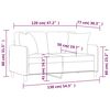 vidaXL 2-Seater Sofa with Pillows&Cushions Light Grey 120 cm Fabric
