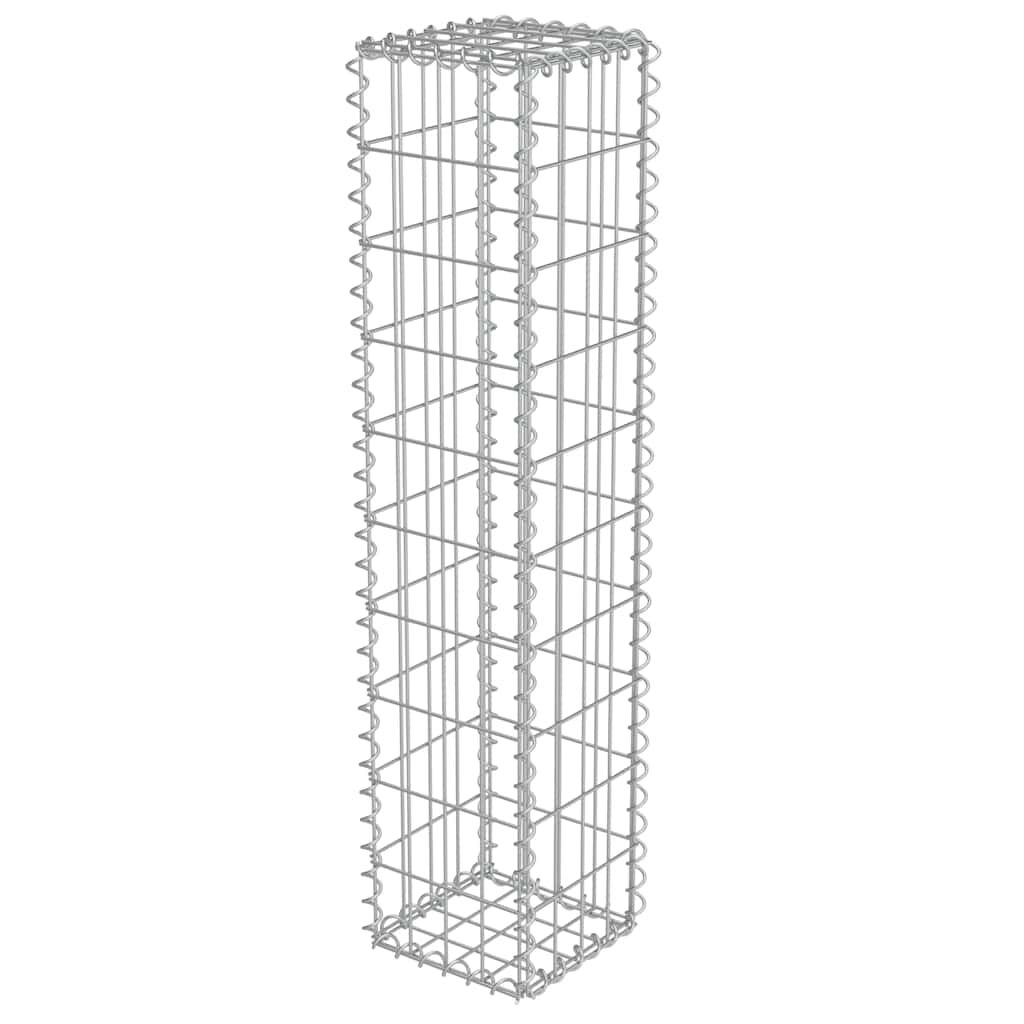 vidaXL Gabion Wall with Covers Galvanised Steel 20x20x100 cm