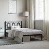 vidaXL Metal Bed Frame without Mattress with Headboard Black 100x200cm