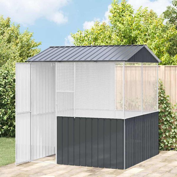 vidaXL Bird Cage Anthracite 215 x 209 x 230 cm Galvanised Steel