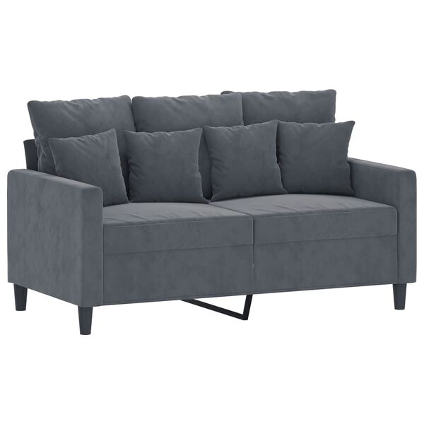 vidaXL 2-Seater Sofa Dark Grey 120 cm Velvet