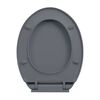 vidaXL Soft-Close Toilet Seat Quick Release Grey Oval