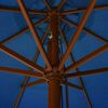 vidaXL Garden Parasol with Wooden Pole 330 cm Azure