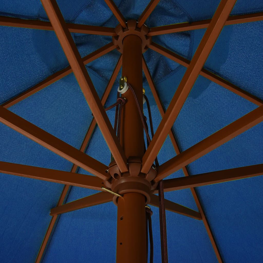 vidaXL Garden Parasol with Wooden Pole 330 cm Azure
