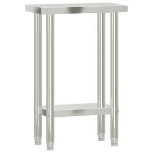 vidaXL Kitchen Work Table 55x30x85 cm Stainless Steel