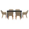 vidaXL Garden Dining Set with Cushion 7 pcs Beige Poly Rattan