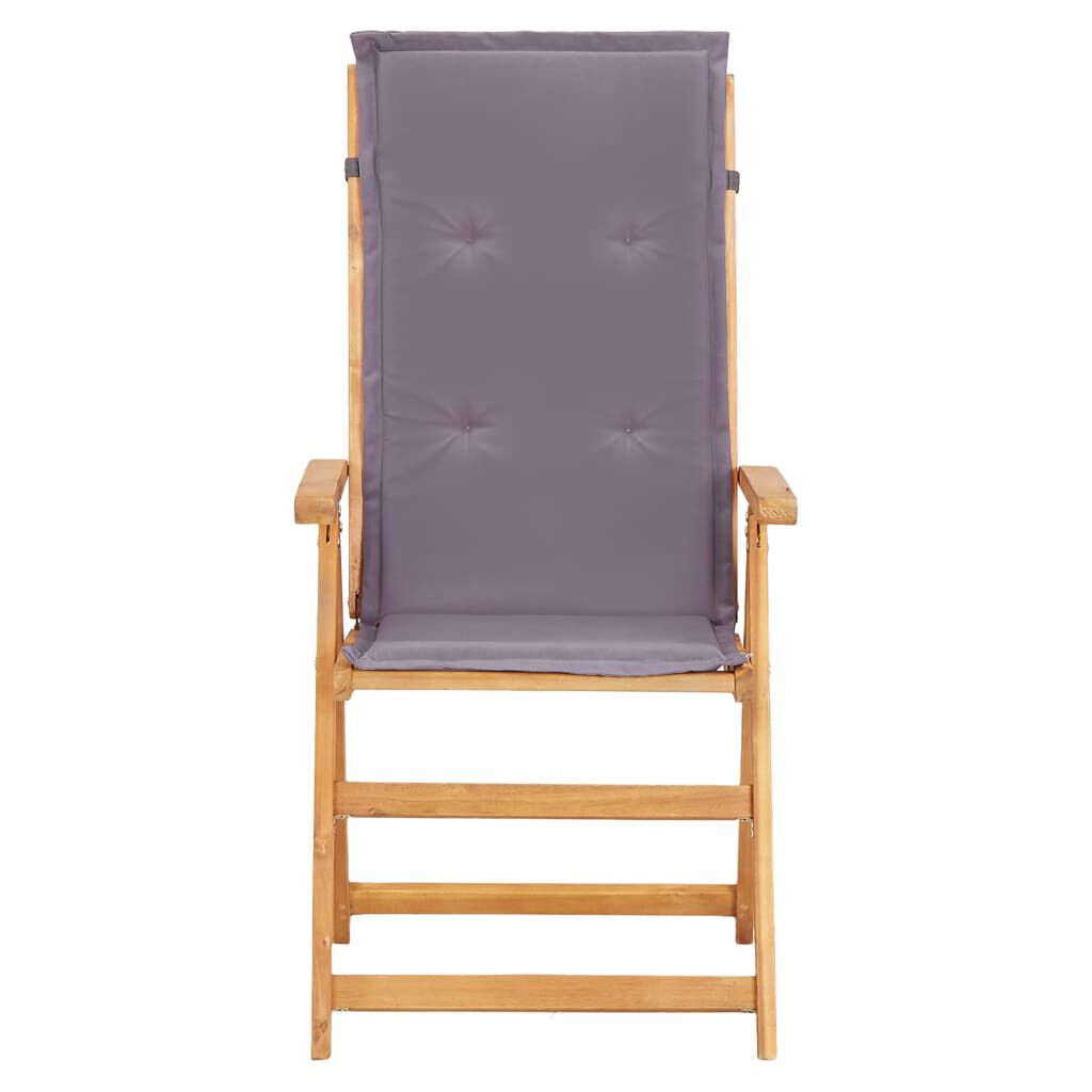 vidaXL Reclining Garden Chairs 2 pcs Brown Solid Acacia Wood