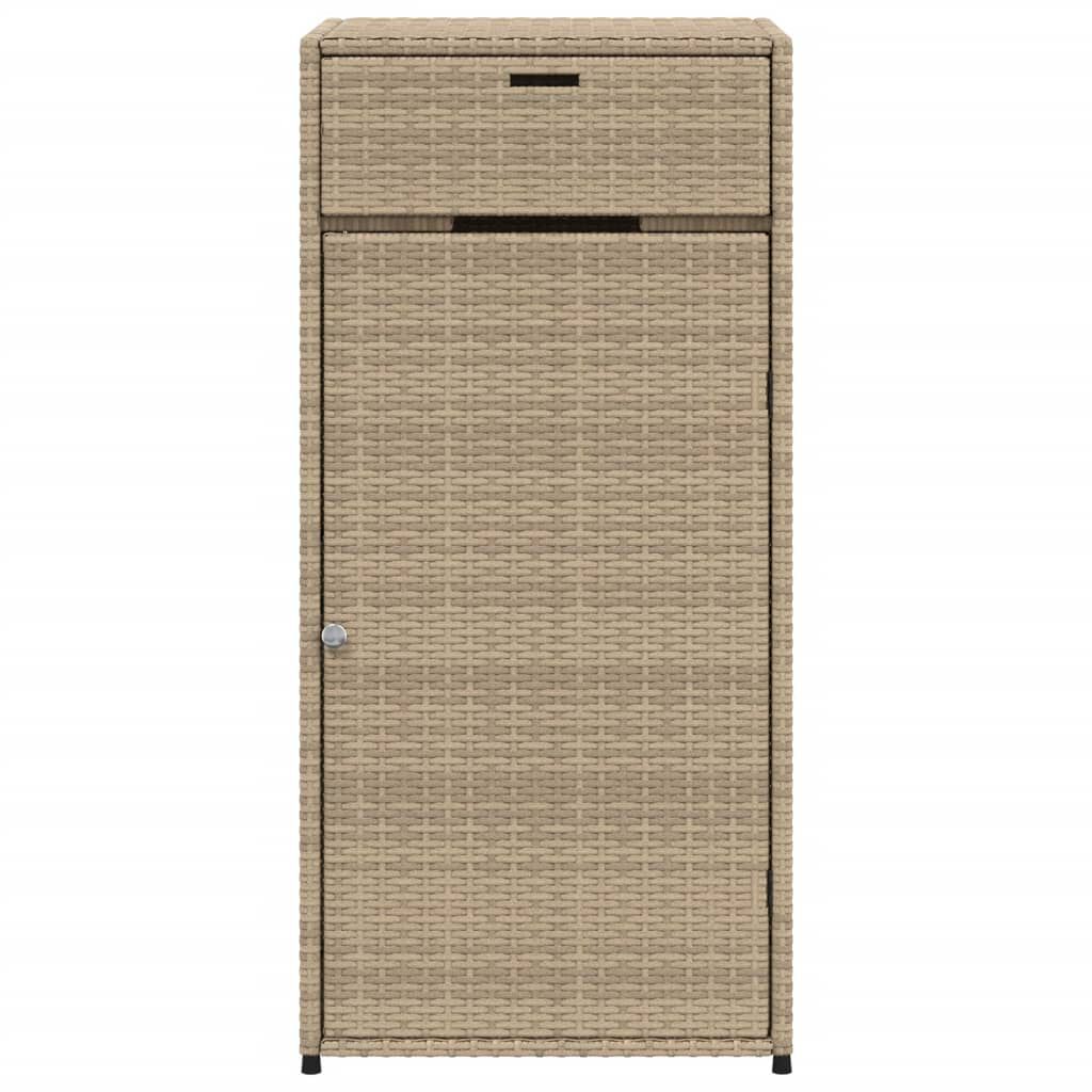 vidaXL Garden Storage Cabinet Beige 55x55x111 cm Poly Rattan