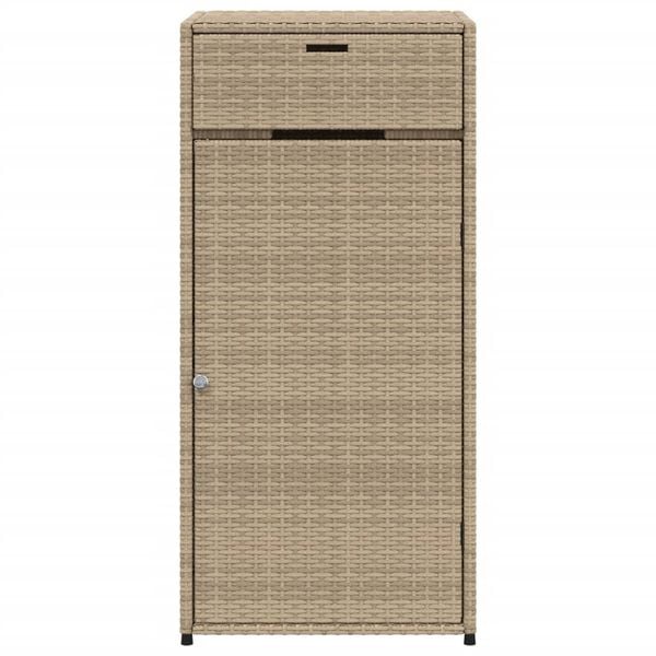 vidaXL Garden Storage Cabinet Beige 55x55x111 cm Poly Rattan